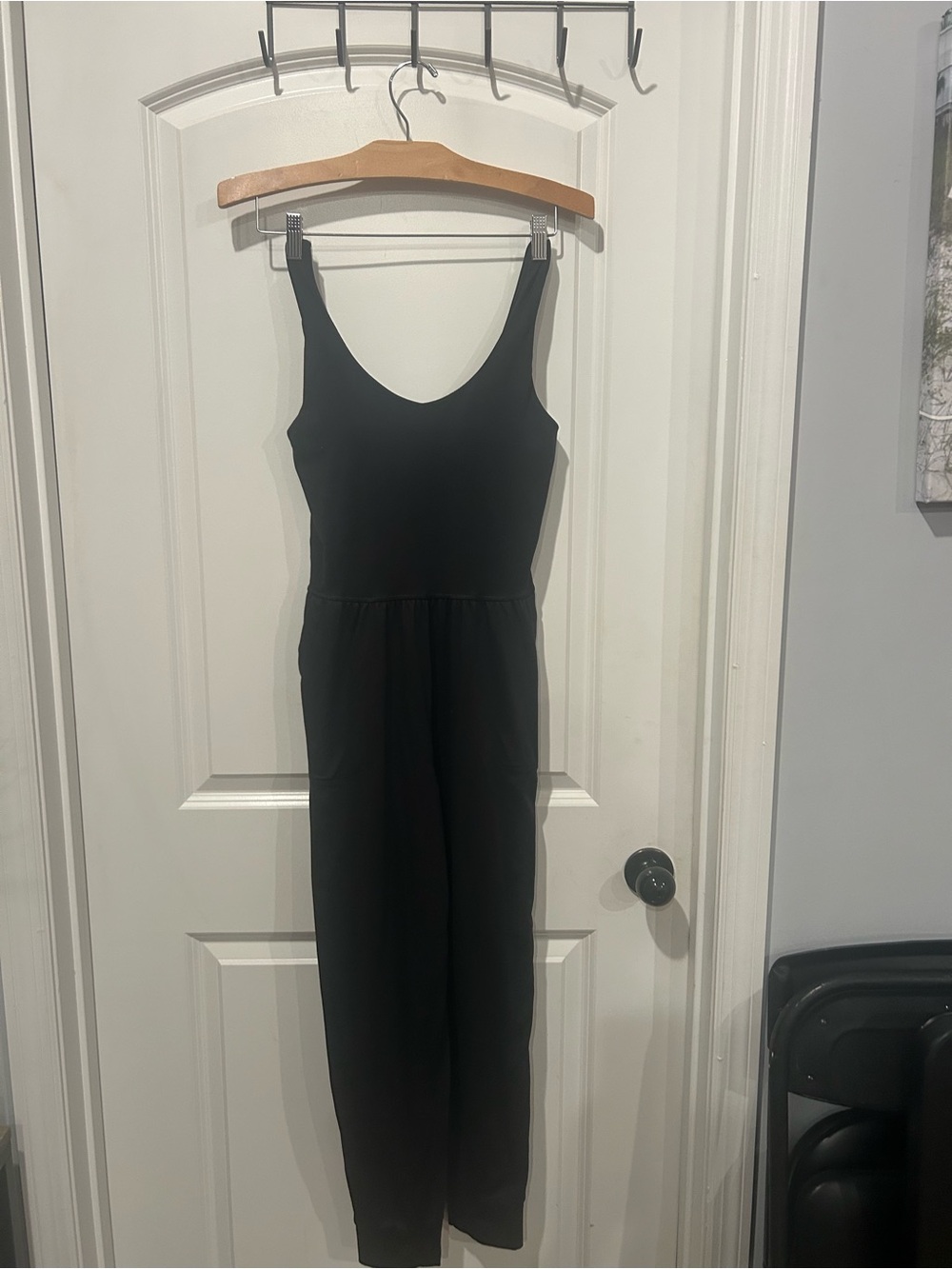 aerie Black Active jogger jumpsuits — OFFLINE The Hugger